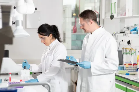 two scientists in a lab